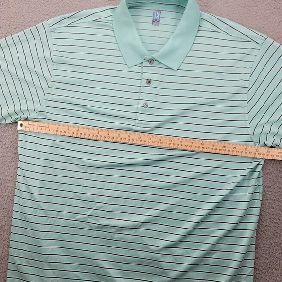 PGA Tour Shirt‎ Mens XXL Green Striped Polo Golf Outdoors Lightweight Casual - Picture 6 of 9